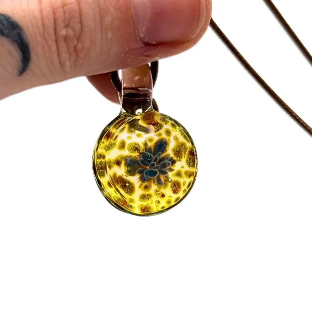 Sea Flower – Handmade Borosilicate Glass Pendant – Gothic Curiosity Accessory - Picture 2 of 7